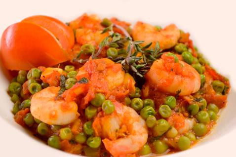 Prawns with Peas in a Tomato Sauce