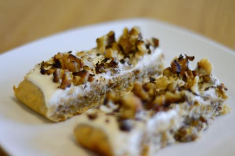 Frosted Carrot and Nut Cake Bars